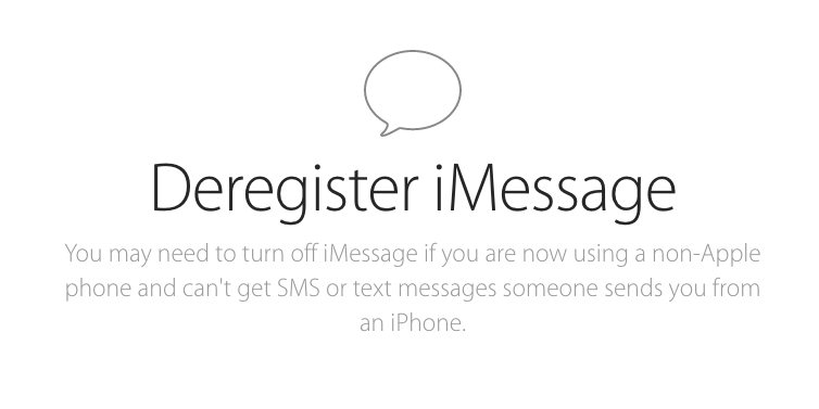 Deregister iMessage